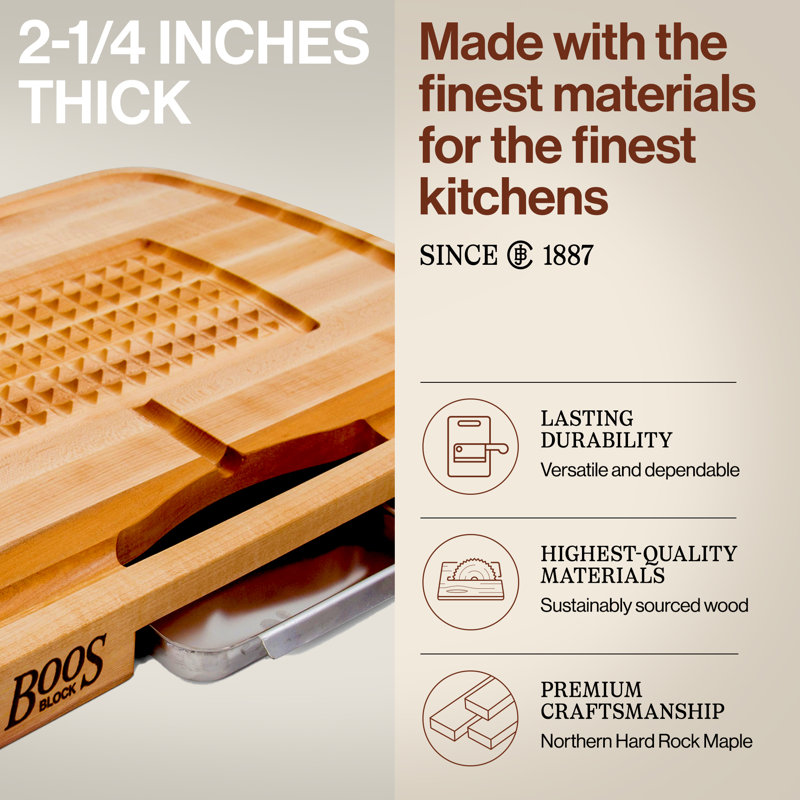 John Boos Block Reversible Wood Carving Board with Juice Groove